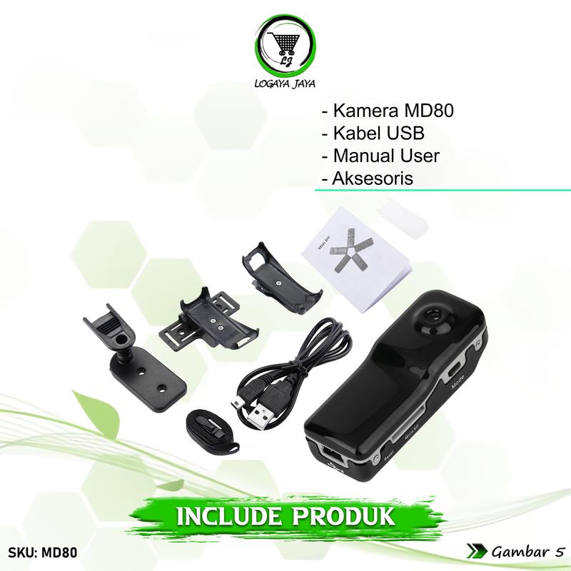 Kamera Md80 Mini DV DVR Portable Non WiFi Camcorder Perekam Vidio Audio Poto Kamera Outdoor Mini Resolusi HD 4