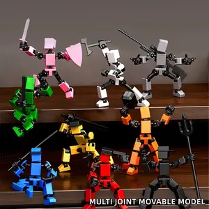 Mini Dummy 13 Mainan Robot Perakitan Robot Dekompresi Bergerak Multi-sendi 3D DIY Hadiah Toys