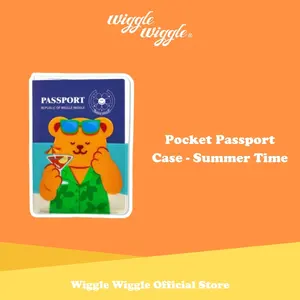 Wiggle Wiggle Pocket Passport Case - Summer Time Tempat Cover Case Sarung Passport Lucu