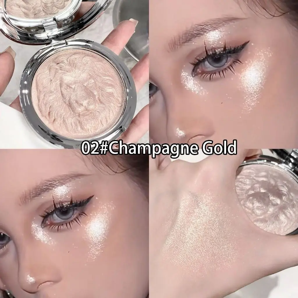 COD Kakashow Bedak Shimmer Highlight Lion Glitter Halus Mudah Blend Untuk Pemula Waterproof Mencerahkan Kontur Wajah