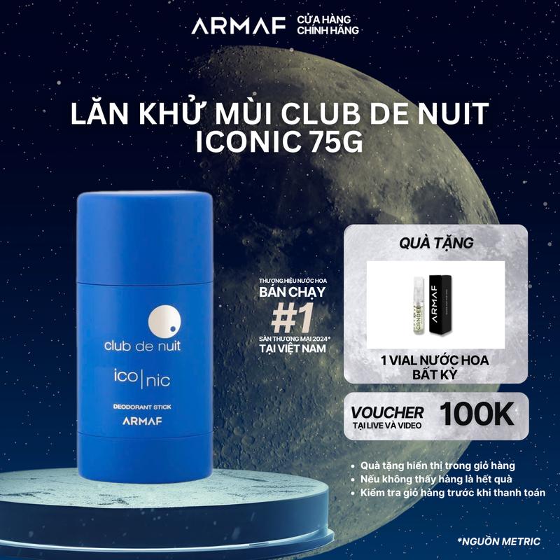 Lăn khử mùi nước hoa nam ARMAF Club de Nuit Iconic 75g DL