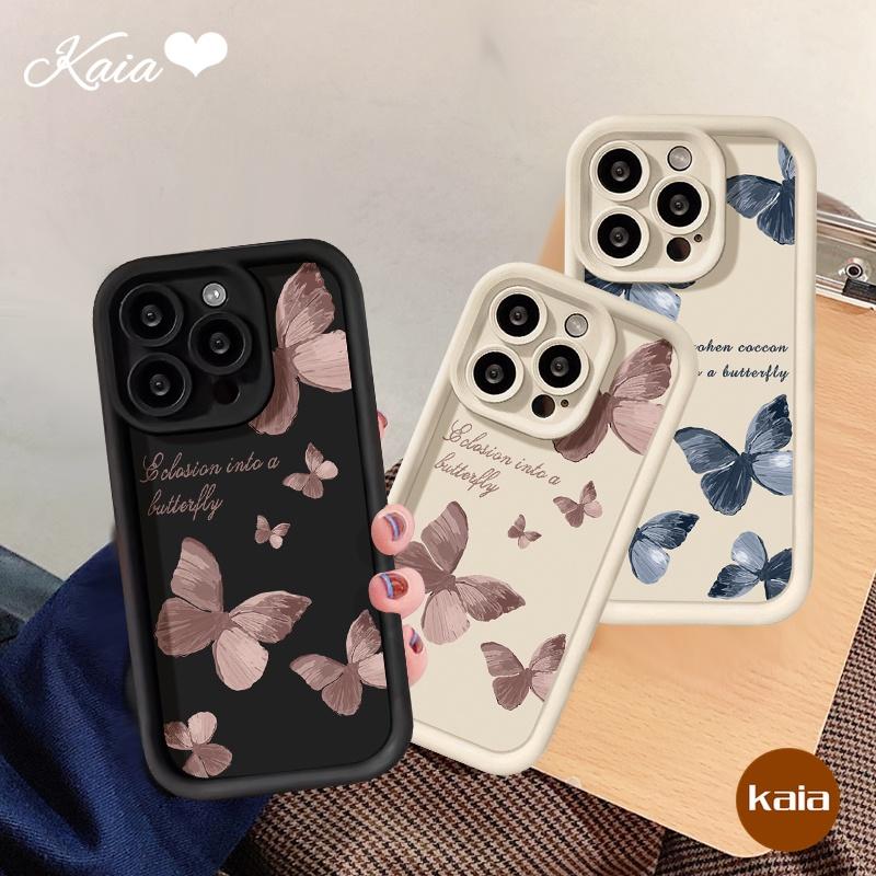 Doodle rama-rama biru mewah dengan huruf merah jambu, untuk VIVO ...