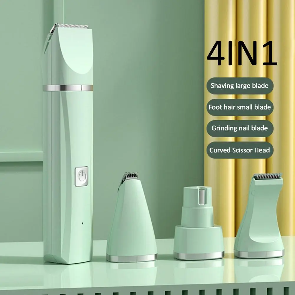 4 In 1 Electric Pet Hair Clipper Dog Cat Rechargeable Shaver Set Nail Grinder Paw Grooming Trimmer Pets Haircut Machine