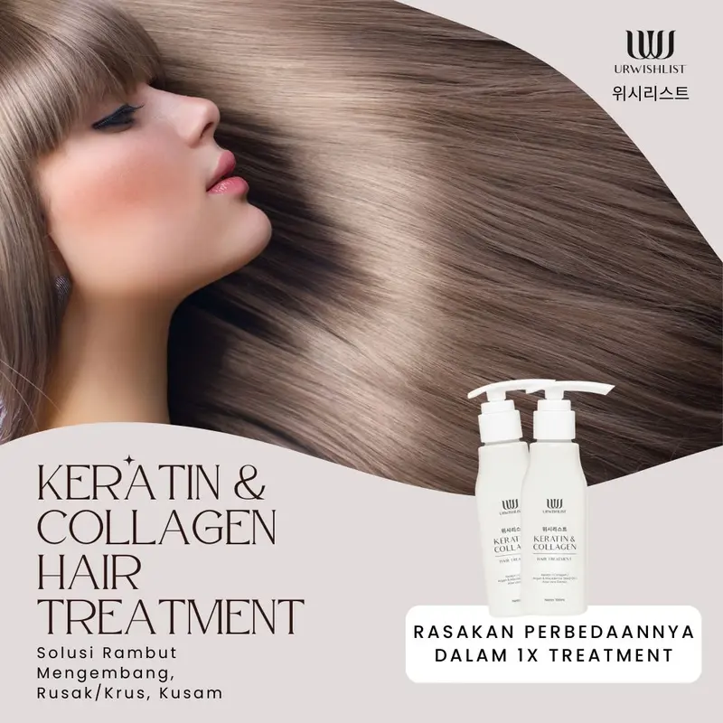 URWISHLIST KERATIN COLLAGEN HAIR TREATMENT 100ML KERATIN TREATMENT Haircare Perawatan Default
