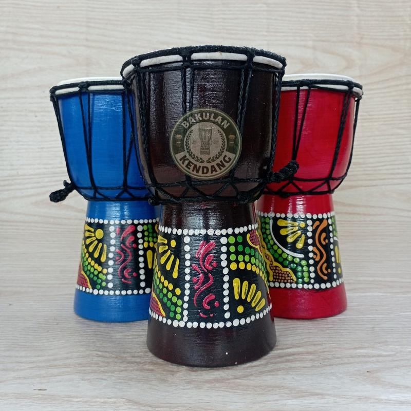 Product Introduction of Kendang Jimbe Anak Termurah 20 Cm Alat Musik Tradisional Djimbe Gendang Terbang Mainan Anak Tradisional Edukasi Mini Mainan Kayu Souvenir 1