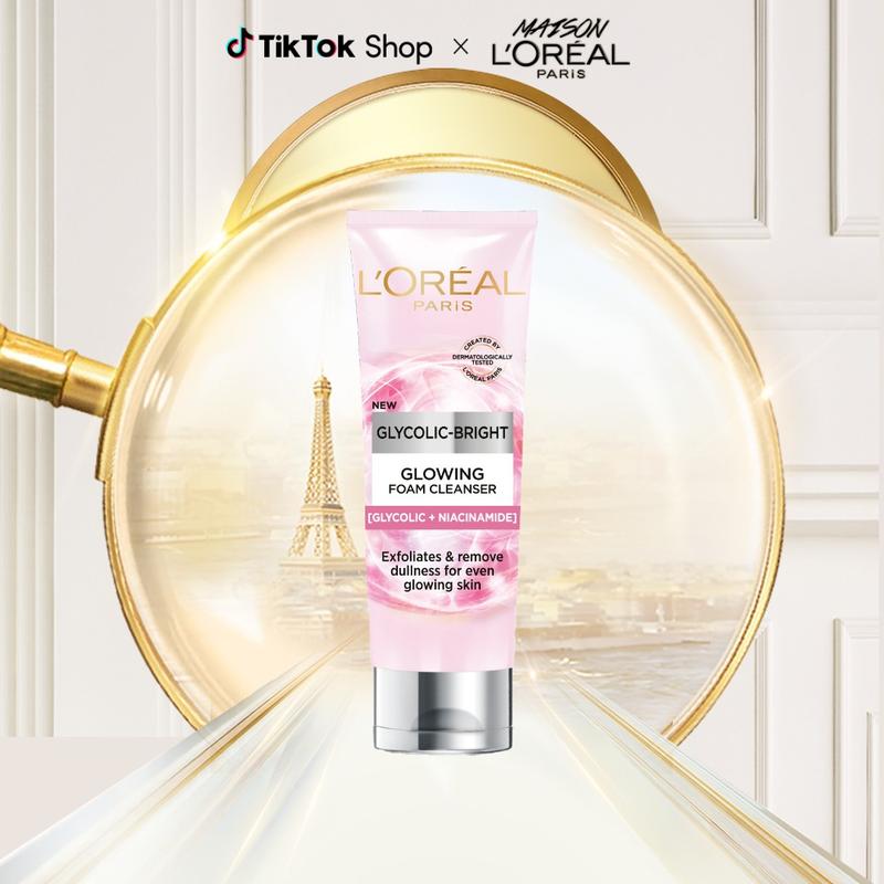  Sữa rửa mặt sáng da L'Oreal Paris Glycolic Bright Glowing Daily Cleanser Foam 100ml 