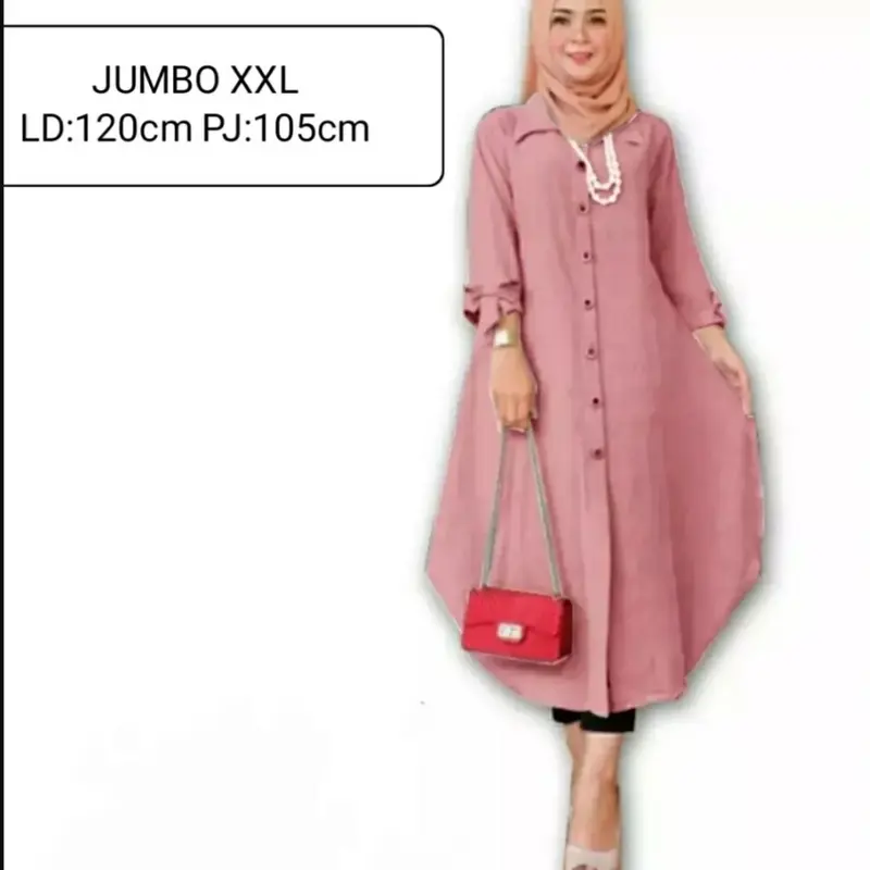Tunik Jumbo Duffy Ld120&100 Tunik wanita Terlaris Hijab Muslimah Kekinian Atasan Jumbo Busui&Frendly Fashion Muslim Baju Wanita Cod 5
