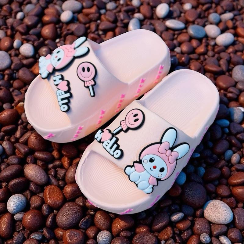 Dép bánh mì đế có viền chữ Luck cho bé gái siêu nhẹ êm chân chống trơn tốt- Bánh mì búp bê ngủ quên