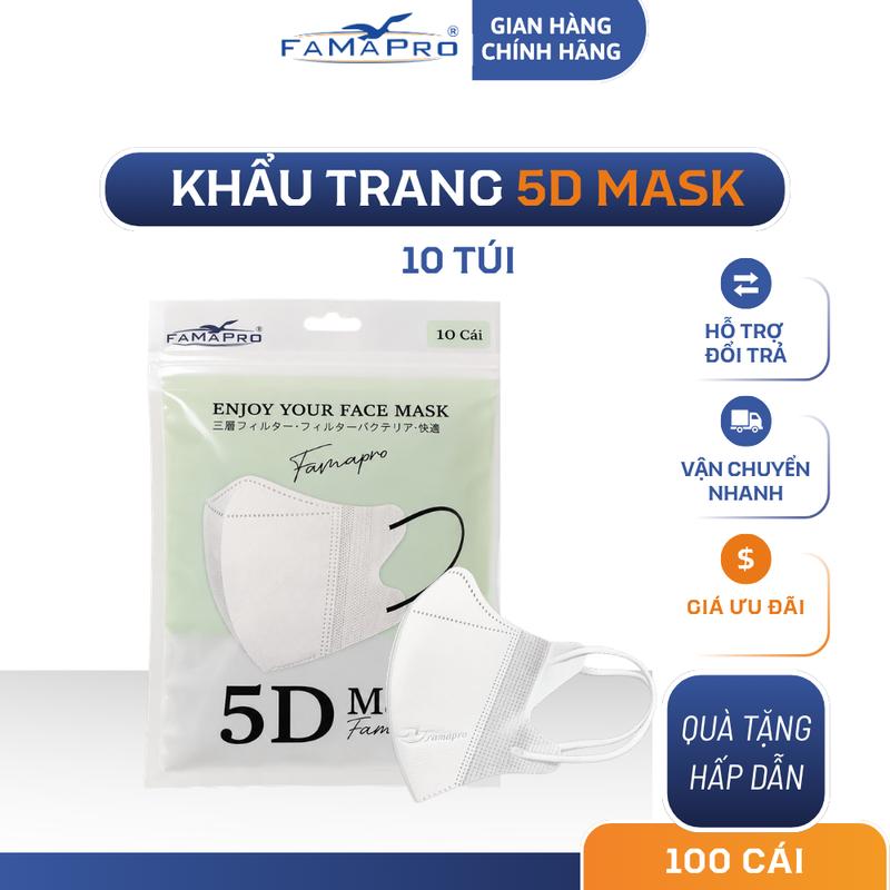 Khẩu trang y tế 3 lớp Famapro 5D Quai Thun NHỎ Mask