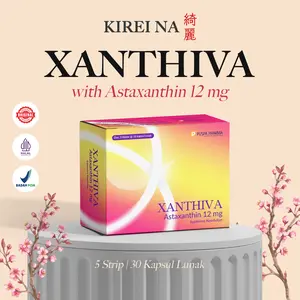 Xanthiva - Astaxanthin 12mg - SUPERIOR ANTI OKSIDAN - MEMBANTU MENCERAHKAN DAN MEREMAJAKAN KULIT-30 Kapsul/Box
