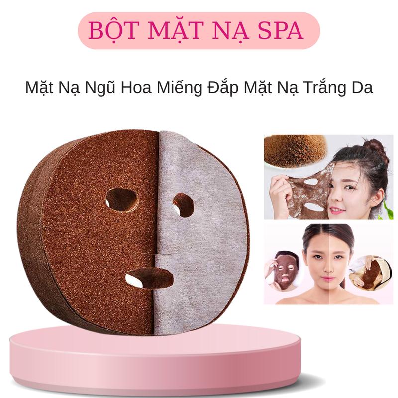 Bột Mặt Nạ Ngũ Hoa Hạt Dạng Miếng Mặt Nạ Mầm Rong Biển, Đắp Trắng Da Đẹp Ngăn Ngừa Mụn