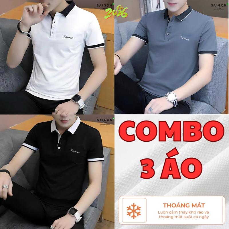   KÈM QUÀ TẶNG  COMBO 3 Áo Polo Cổ Bẻ WINER Vải Thun Cá Sấu Poly - Sang Trọng Lịch lãm Thoáng Mát 