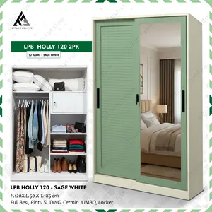 LPB Holly 2PK - Lemari Pakaian Besi 2 Pintu JALUSI Limited Edition
