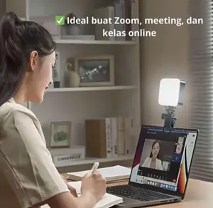 Lampu Jepit Selfie Portable Clip Mini Live Streaming Video Serbaguna untuk Kamera Handphone & Komputer Ideal untuk Zoom Meeting dan Kelas Online