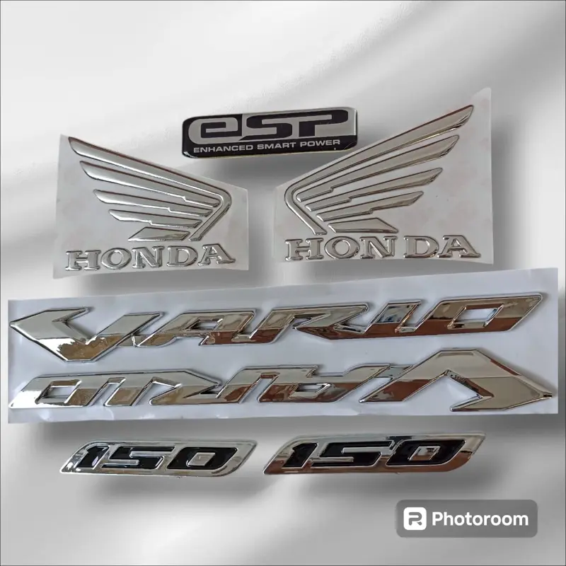 EMBLEM TIMBUL LOGO VARIO LED OLD 150 set WINGS GARUDA SILVER CROOM PAKET KOMPLIT Motorcycle 1