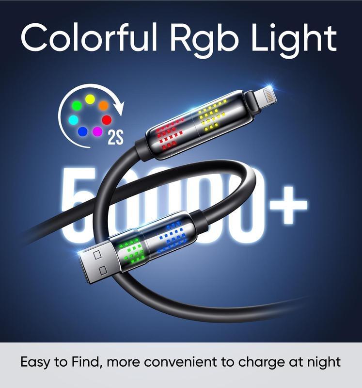 New-MAGIC JOHN 4-in-1 Charging Cable, Super Fast 240W Charging with RGB Light 4