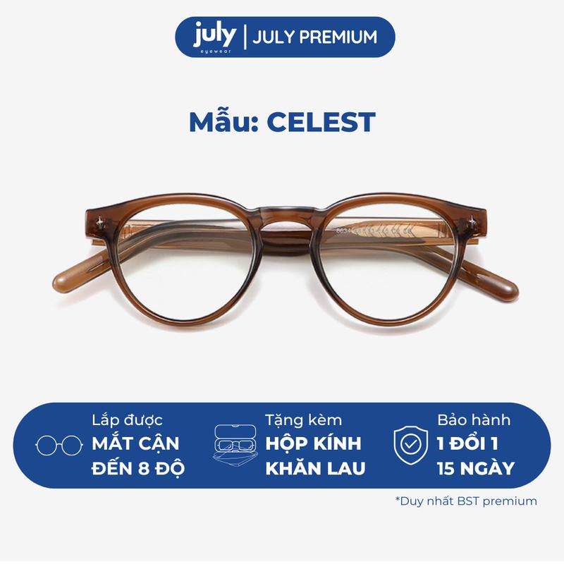 Gọng Kính Cận Nam Nữ Cao Cấp CELEST Form tròn cốt kim loại chắc chắn hợp cả mặt nhỏ July Eyewear Premium