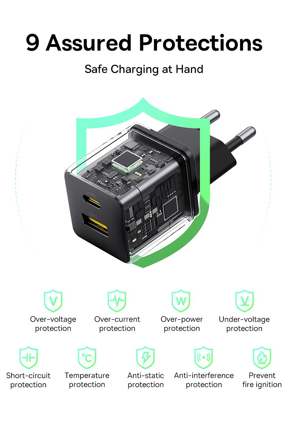 Baseus Palm 20W 30W Fast Charger C+U for iPhone 14 13 12 11 X PD