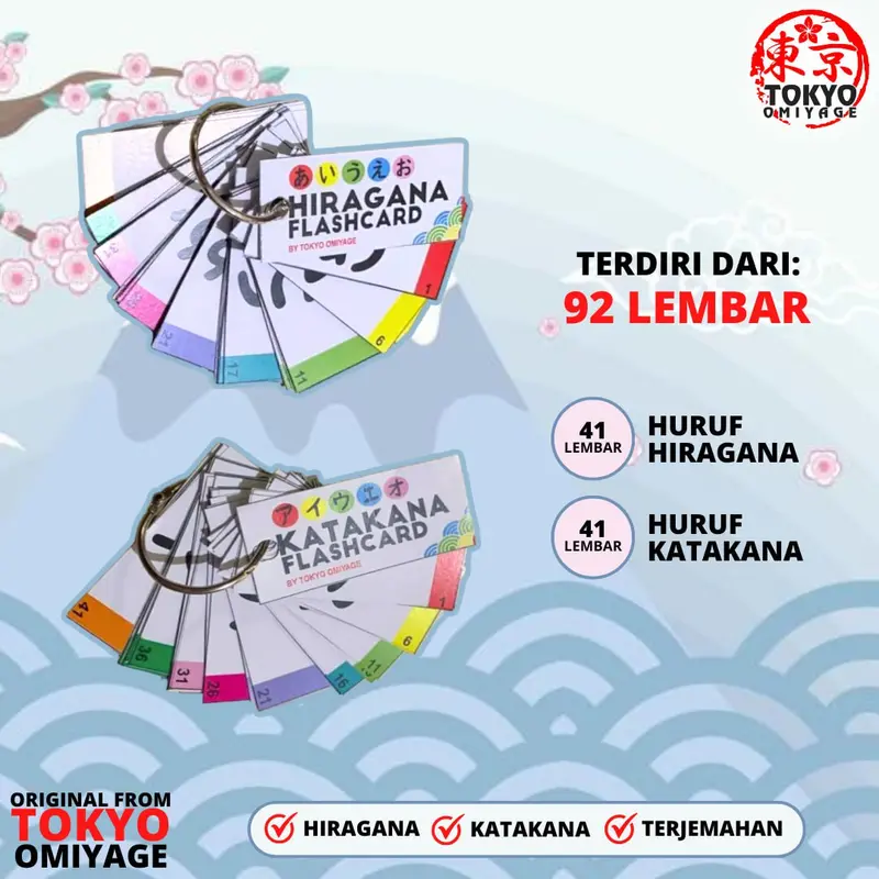 FLASHCARD HIRAGANA KATAKANA BELAJAR BAHASA JEPANG TOKYO OMIYAGE 3