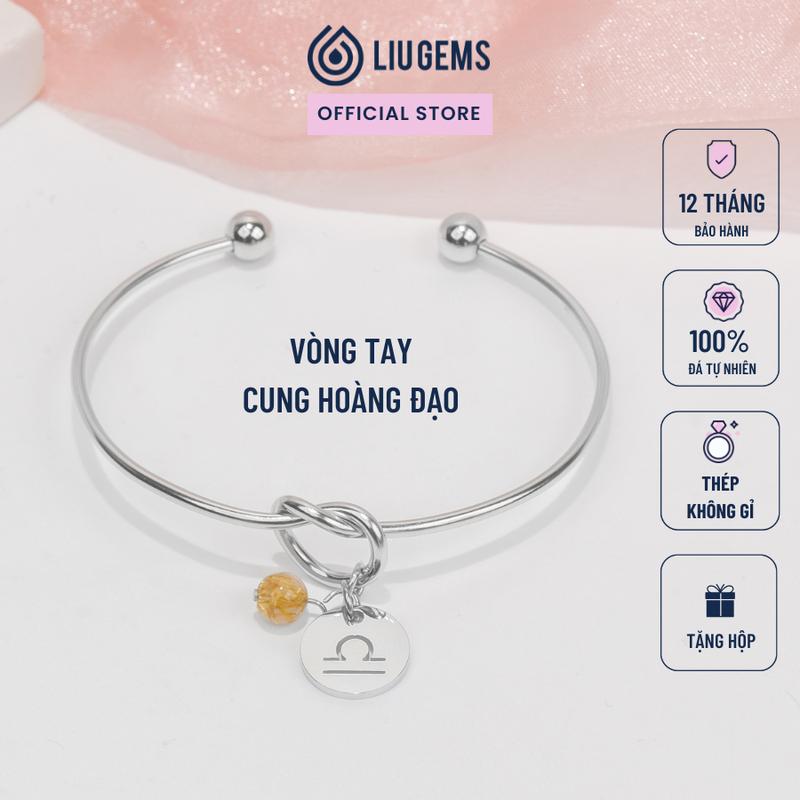 Vòng Tay 12 Cung Hoàng Đạo Liugems Nam Nữ Thép Không Gỉ Nút Thắt Mix Đá Tự Nhiên Phong Thuỷ Phụ Kiện Cá Tính VT01 Mua một tặng một hộp đựng trang sức miễn phí