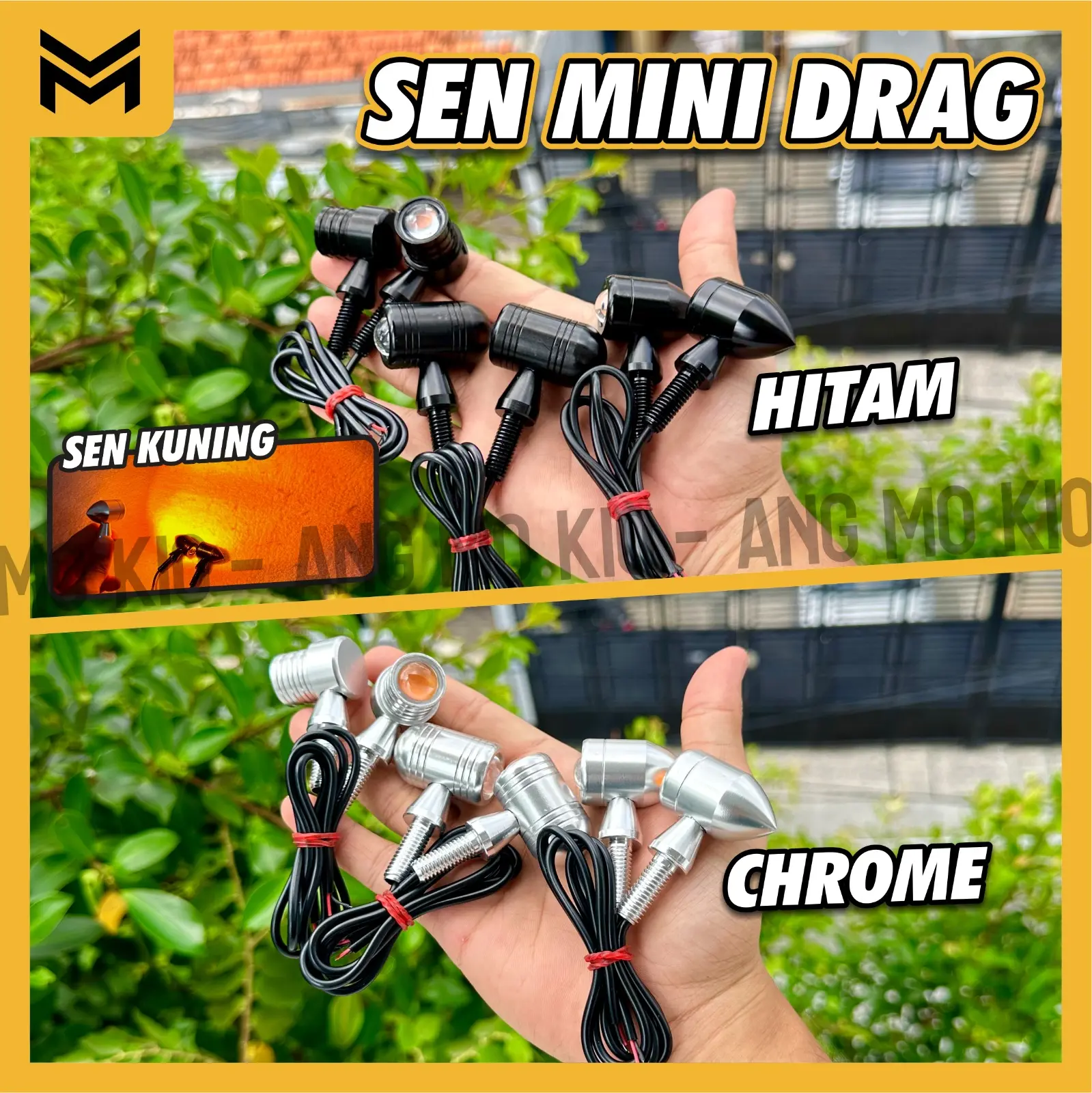 NEW LAMPU SEN MINI DRAG SEIN RITTING DRAG SEN KUNING LAMPU SEIN LED UNIVERSAL MOTOR PALU FULL CNC ALUMINIUM IMPORT 2 WARNA HITAM CHROME CROME SEIN MINI UNIVERSAL NINJA RX KING GL MP LAMPU SEN LASER KUNING