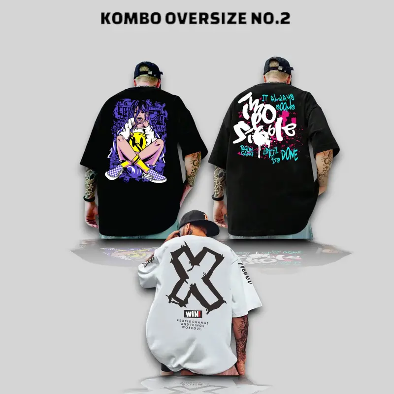 PROMO KAOS MOTIF 3PCS 100RIBUAN KAOS JUMBO /KAOS T-SHIRT OVERSIZE PRIA /KAOS DISTRO VIRAL TERPOPULER 2