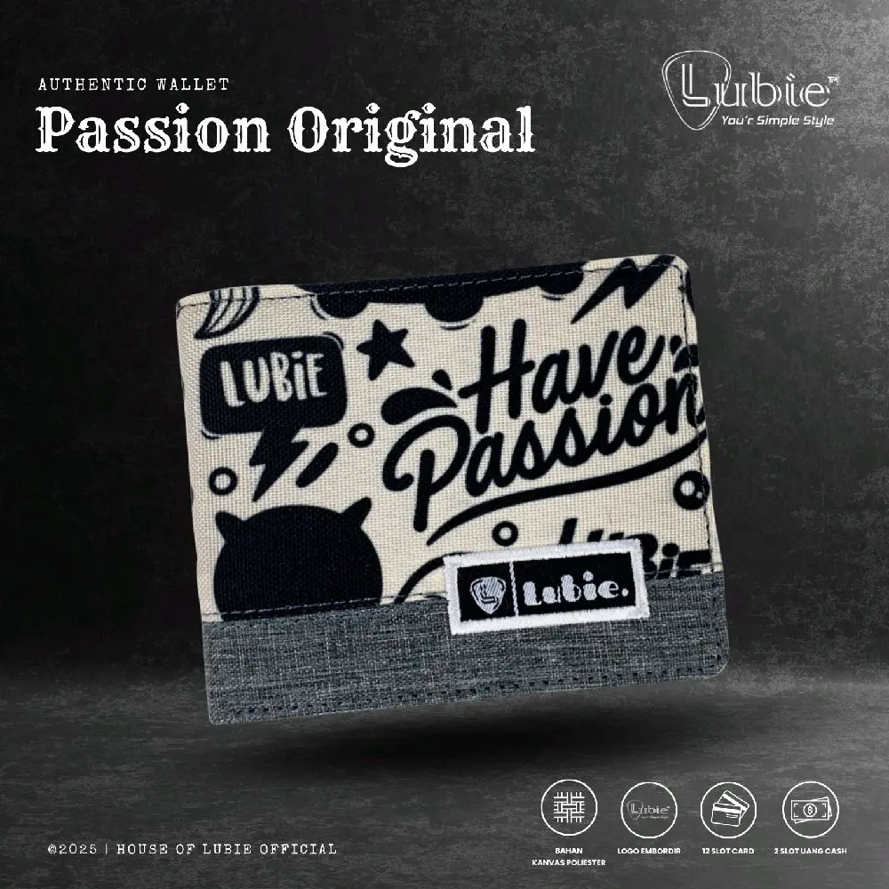 LUBIE Dompet lipat kanvas  cowok premium | Have  Passion | Dompet kartu | Dompet Uang Pria