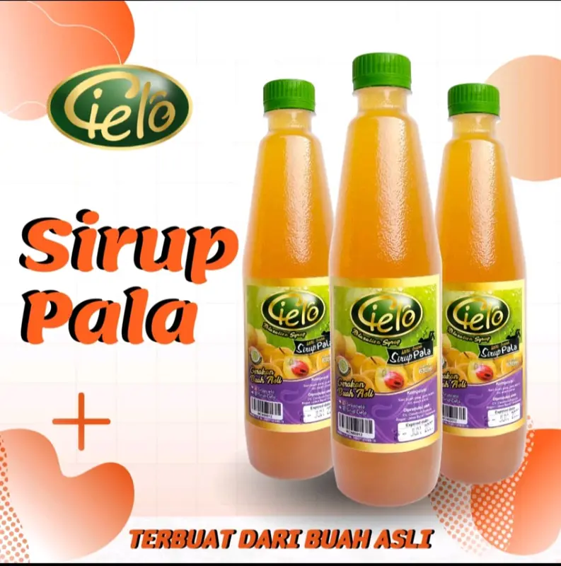 Cielo Sirup Buah Pala Isi 630 ml Dengan Gula Asli Oleh Oleh Kota Bogor (Packing DUS) Mangga 1