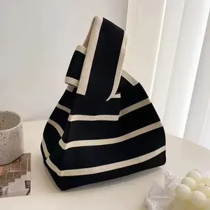 Tas Tangan Wanita Korean Style Knot Bag Rajut Knitted Handbag Tote Bag dengan Desain Knot Elegan dan Fungsi Tote Bag yang Praktis Cewek Kanvas Canvas
