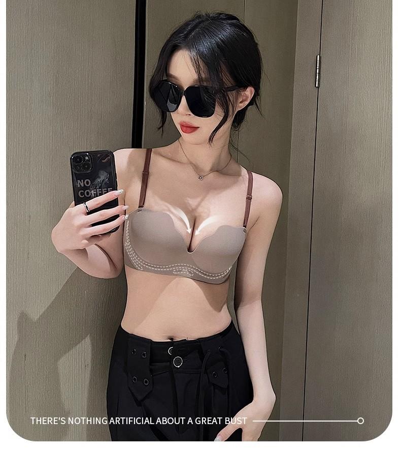 Product Introduction of Sexy Cat Claw Cup Women's Underwear, Steel Ring Free, Traceless Spaghetti strap Sexy Bra Cotton Polyester Plain Floral Striped Polka Dot Lightly Lined Push Up 6