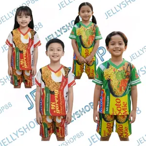 setelan jersey anak unisex 2-9 thn INDOMIE GORENG / INDOMIE SOTO / stelan celana pendek / bahan kaos dryfit milano