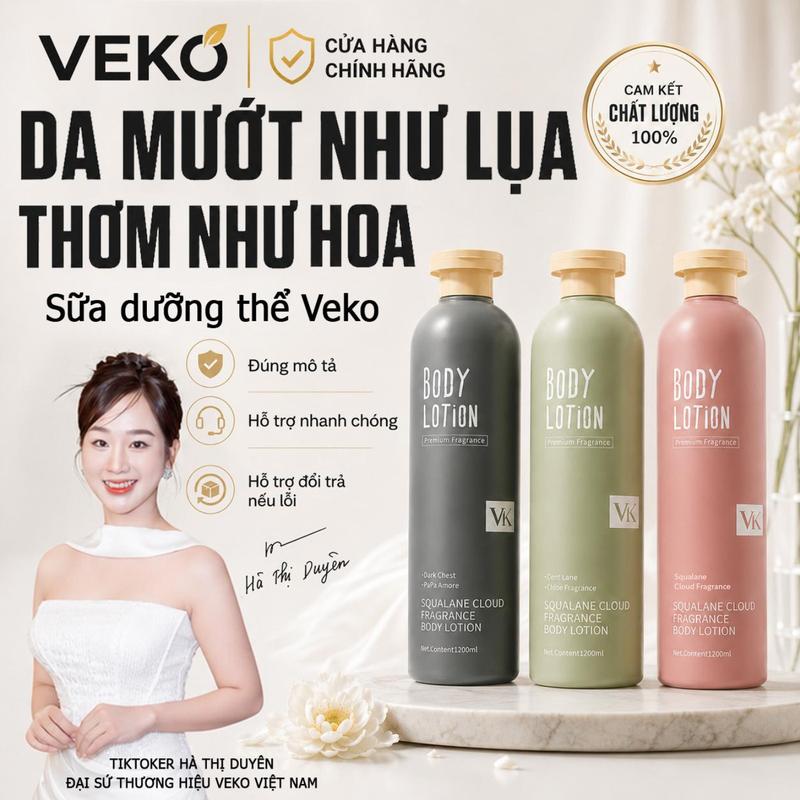Sữa dưỡng thể hương thơm dầu cá mập VEKO pheromone dưỡng ẩm và lưu hương lâu