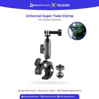 Gambar TELESIN Universal Super Tube Clamp Bracket HandleBar Motor Motorcycle MotoVlog Sepeda Bicycle Mount For Action Cam GoPro Brica B-Pro5 Insta360 Osmo Camera Mounting Kamera dari Brica Berrisom Kab. Tangerang 1 Tokopedia