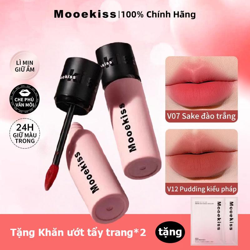   COD  Son Môi Mooekiss Son Bùn Lì Mềm Mịn Như Nhung Giúp Làm Giảm Thâm Môi Sáng Da Cho Tone Da Vàng 3g*1,Quà Tặng Dịp Lễ 