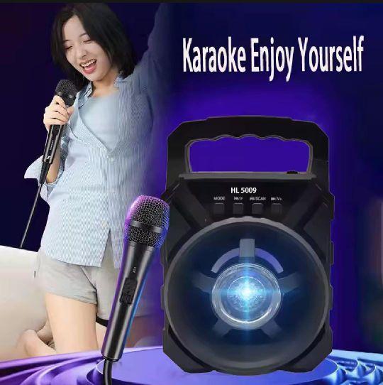 E EN Speaker Bluetooth Karaoke Mic | Speaker Super Bass MP3 Usb Radio FM | COD A9 7