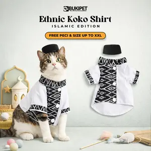 Baju Kucing Cowok Lucu Murah Aksesoris Hewan Peliharaan - Bukipet Kemeja koko Etnik