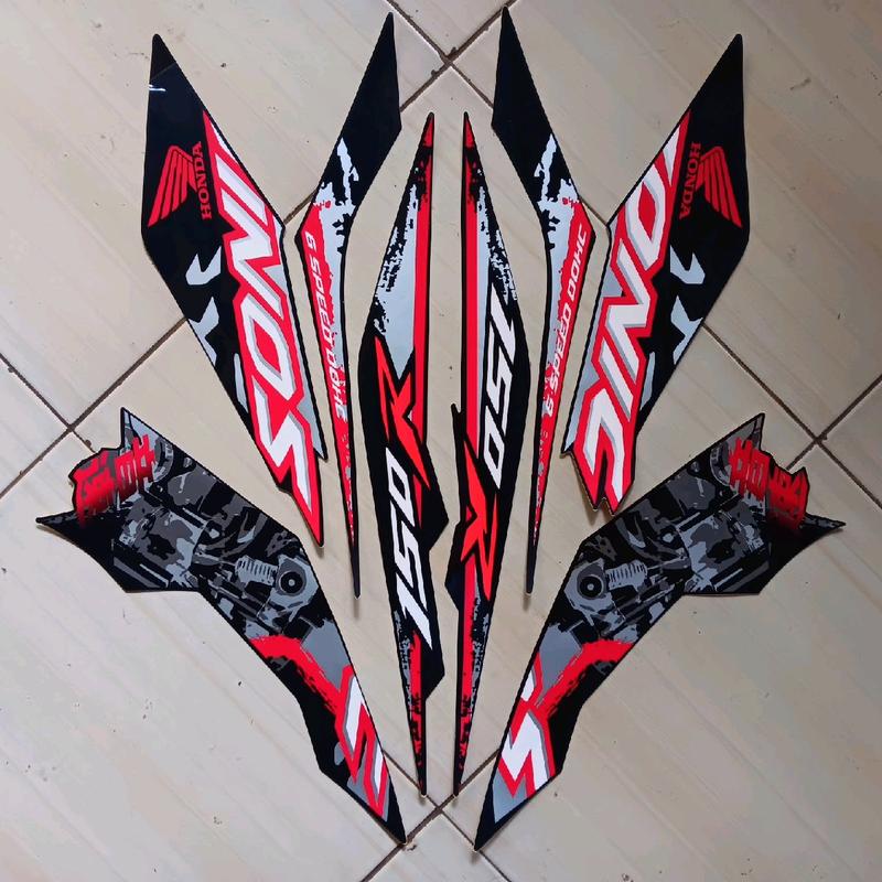 STIKER STRIPING LIS BODY MOTOR SONIC TAHUN 2019 SE FULLSET Motorcycle striping  sonic 2