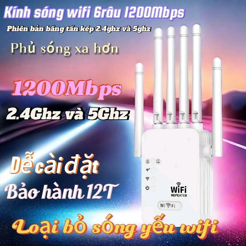  Bộ Kích Sóng Wifi 2.4Ghz và 5Ghz  Xuyên Tường Cực Mạnh Tăng Sóng Wifi Tốc Độ 1200Mbps Sử Dụng Siêu Mượt Bảo Hành 12 Tháng 