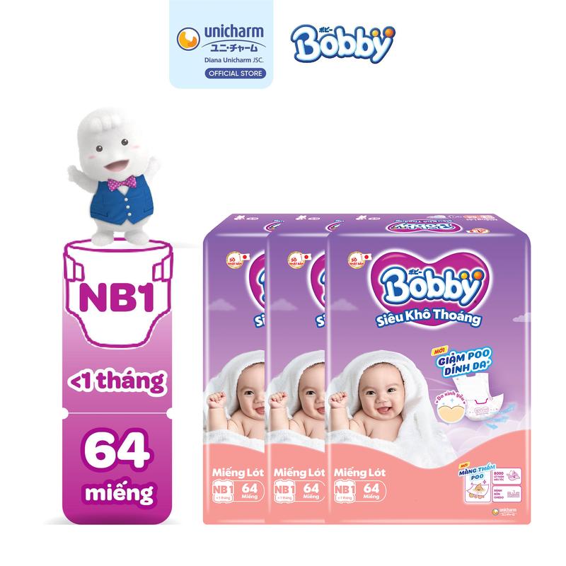 Bobby Miếng lót sơ sinh Newborn 1 - NB1 64 miếng