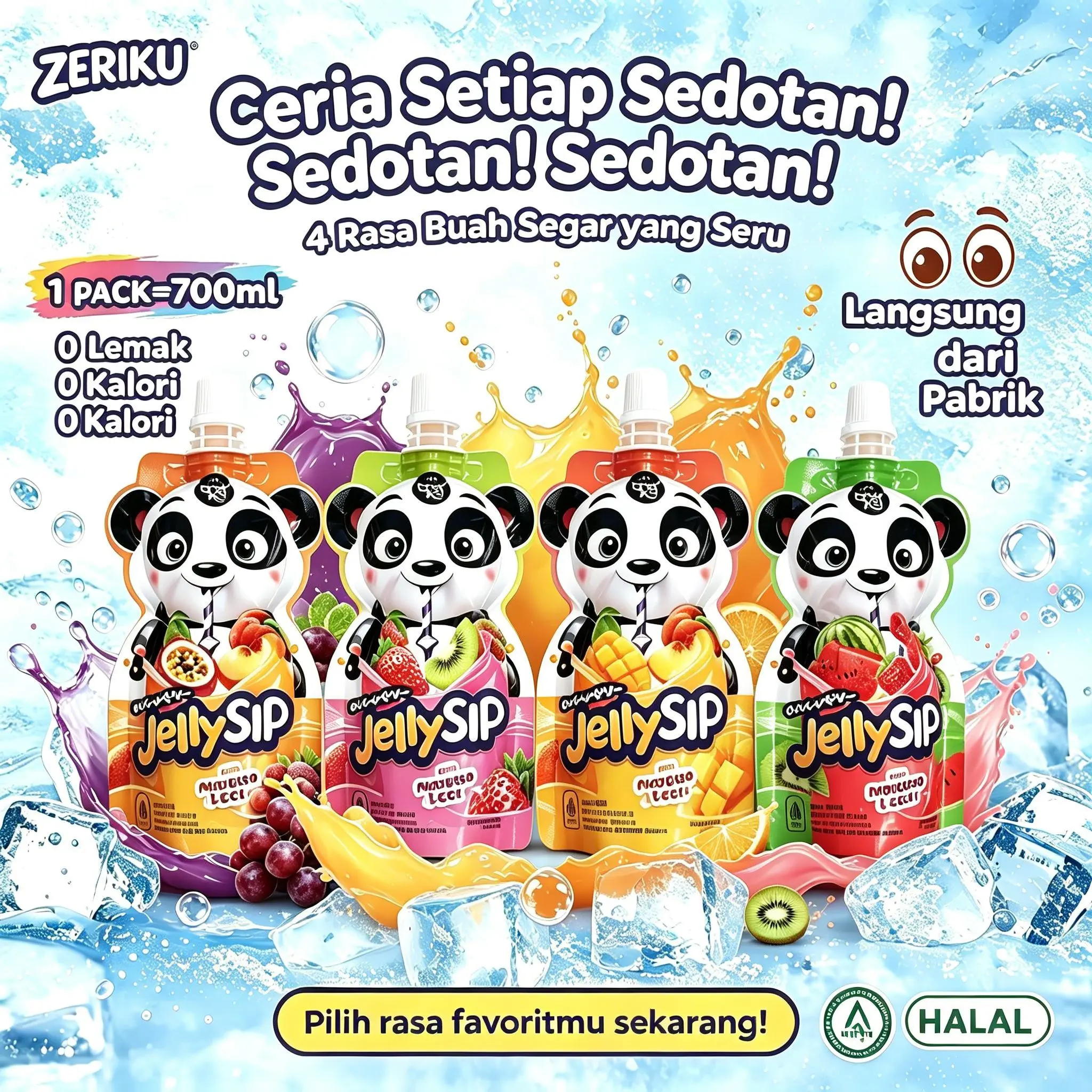 [COD][HALAL]    ZERIKU Konjac Jelly SIP Pouch - 70ml*10 Jeli Minum Konjac Satuan, dikirim secara acak Campuran - Kenyal Segar Ekstrak Buah Asli, Camilan Sehat Anak-ana Rasa lebih enak jika didinginkan.