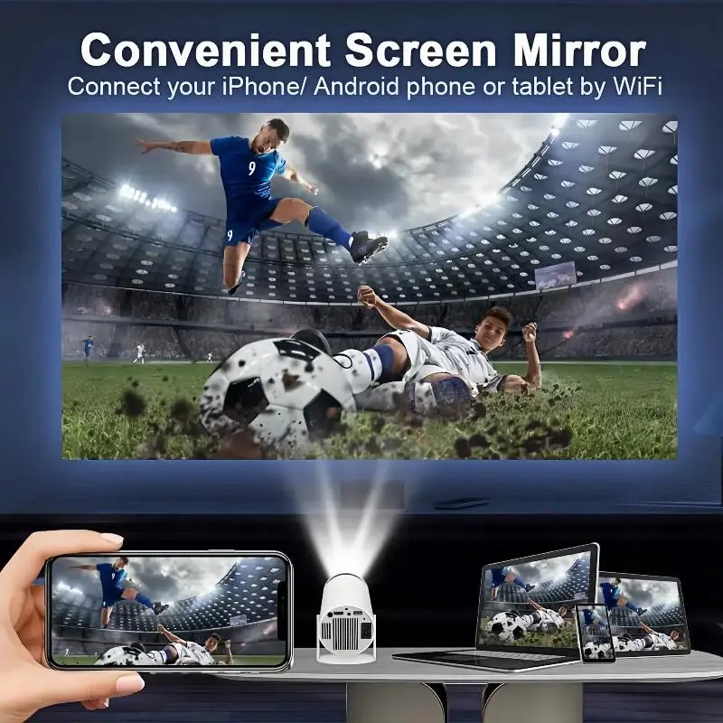 Proyektor HY300pro 4K 1280* 720P CinemaBig Screen Experience with Premium 360 Sound 180° Rotating5.0 Bluetooth  Compatible With Android/iOS/Windows/TV 2