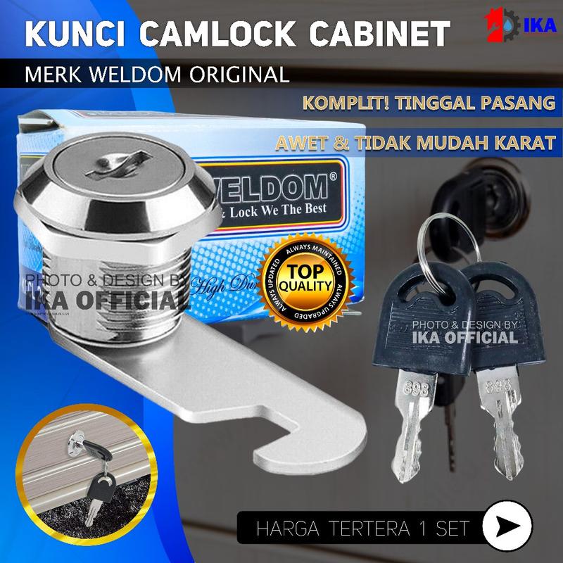Kunci Camlock Lemari Loker Laci Box Kotak Panel 20mm / Kunci Camlock Kunci Loker Kunci Kait /HL-103-20 mm CamLock - Kunci Locker - Kunci Lemari Weldom kuat awet tinggal pasang 1