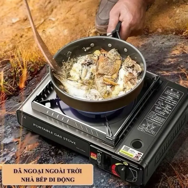 Bếp Gas Mini Du Lịch Thép Không Rỉ Chống Cháy Nổ Chống Gió Hoả Lực Mạnh 2