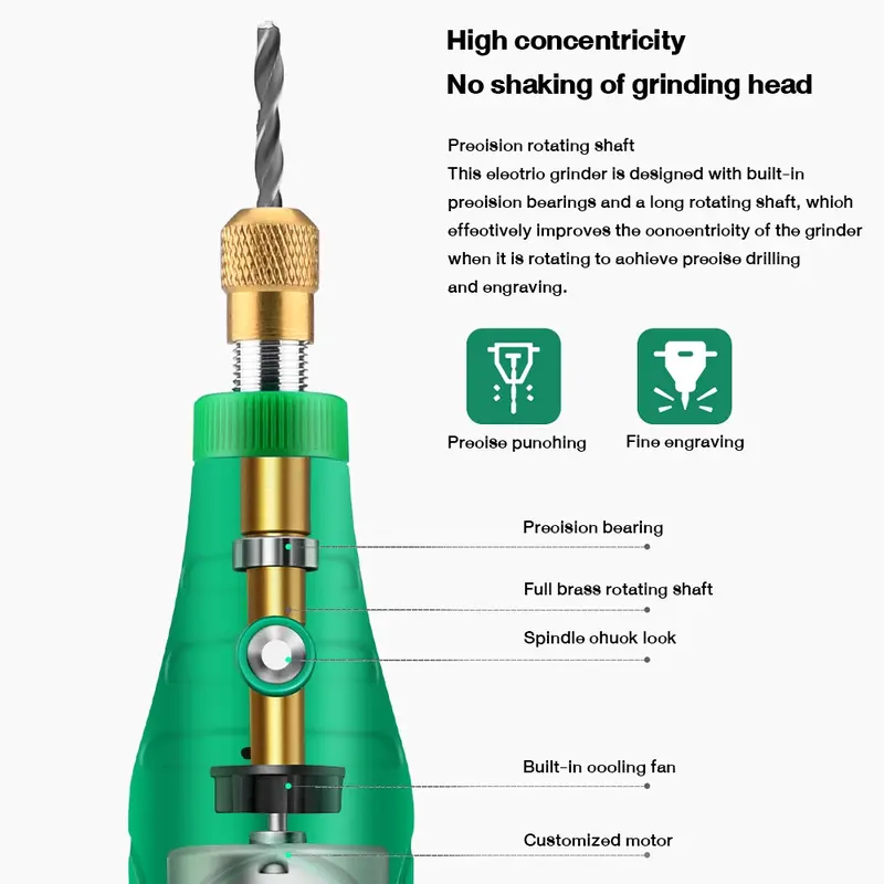 BOR MINI 12V DC - Gerinda Mini Listrik Multifungsi, Alat Ukir Kayu & Poles, Engraver + Amplas, Kecepatan Tinggi , Cocok untuk Kerajinan & DIY - COD-Dikirim dalam waktu 24 jam 4