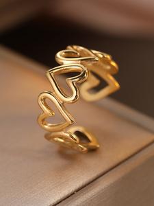 Anillo de acero inoxidable diseño de corazón anillo liso para mujeres moda anillos brazalete apilables adecuados para uso diario joyería de fiesta regalos de cumpleaños aniversario Día de San Valentín