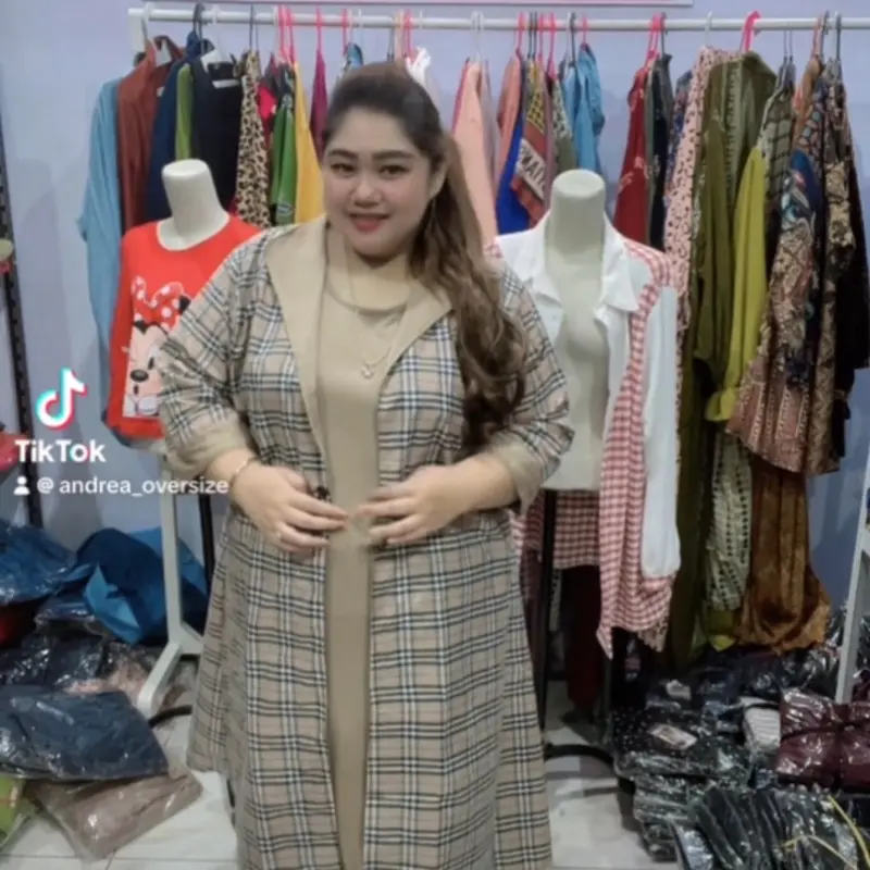 Dres blezer kotak super jumbo 3