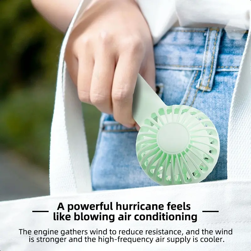 【produk promosi】Portable Handheld Fan 3 Gears Quiet Operation Long Battery Life with Type-C Charging Angin Kipas Hijau Merah Ungu 3