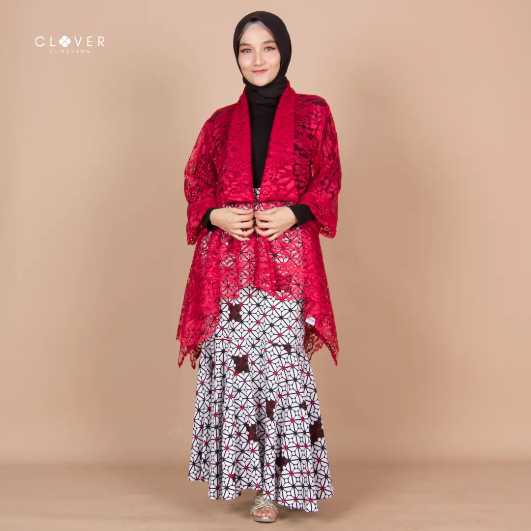 Clover Clothing Outer Rastani Atasan Wanita Kondangan Bahan Brokat Vancy Dove Simple Nyaman