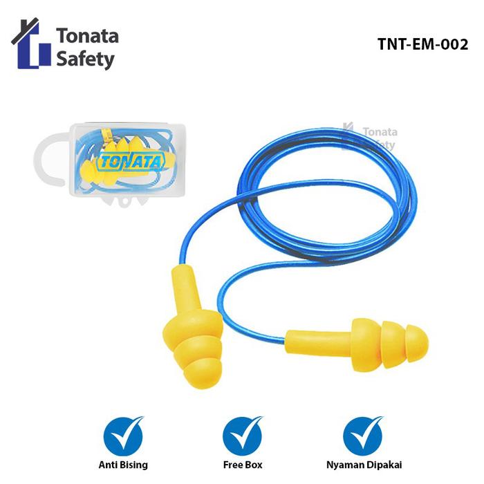 Gambar Earplug Ear Plug / Penutup Telinga Tonata / Pelindung Peredam Bising / TNT-EM02 / Alat Pelindung Pendengaran APD / Safety Earplug Industri & Proyek / Hearing Protection Equipment / Aksesoris Keselamatan Kerja untuk Pabrik, Konstruksi, dan Area Bising dari Tonata Indonesia Kab. Tangerang Tokopedia