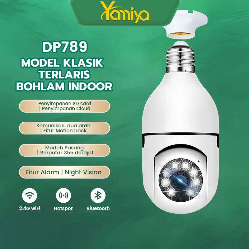 [Eksklusif]YAMIYA CCTV V380 HD 8MP Kamera CCTV bohlam Wifi Bohlam 1080p Kamera Keamanan IP Pelacakan Otomatis Penglihatan Malam CCTV Nirkabel Wireless Camera